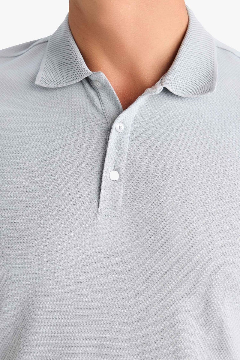 DeFacto Grey Man Slim Fit Short Sleeve Cotton Basic Polo Shirt Casual - Image 5